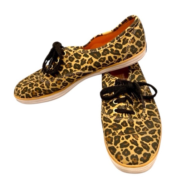 Keds Shoes - Keds Leopard Print Sneakers Canvas- Black and Tan Size 6